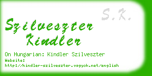 szilveszter kindler business card